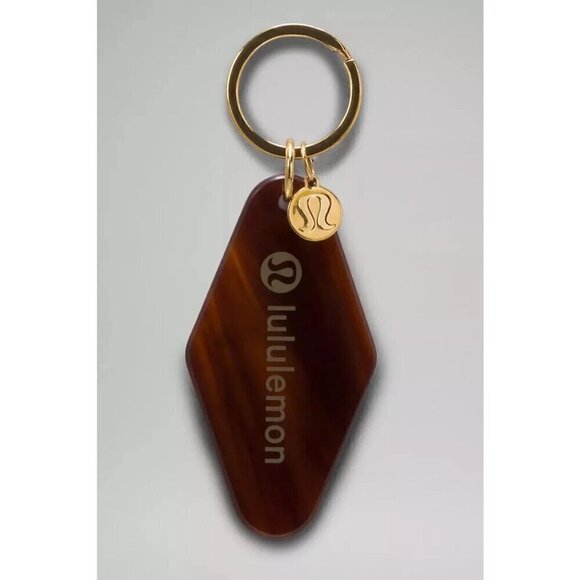NWT Diamond Shaped Hotel Keychain - Roasted Brown/Gold - Picture 1 of 4